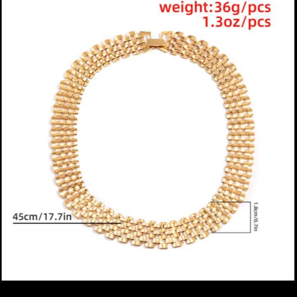 Exaggerated CUBAN CHUNKY THICK CHAIN GOLD NECKLACE - Picture 3 of 5